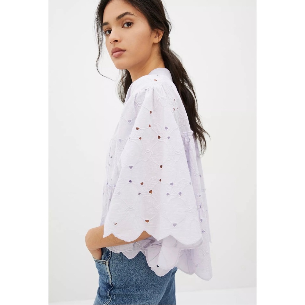 Anthropologie Cropped Eyelet Cardigan NWT - One Size Fits All - Picture 3 of 10